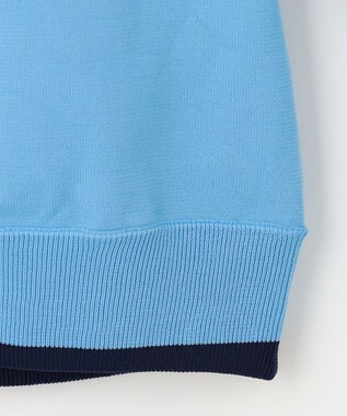 23区GOLF 【MEN】【ウォッシャブル】ロゴインターシャ ポリエステルニット スカイブルー系