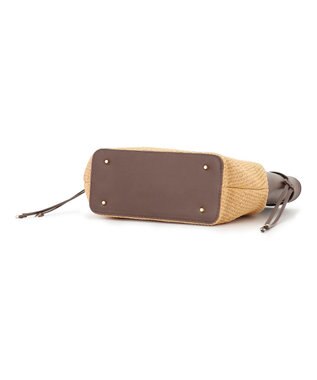 23区 ペーパーライクコンビ トートバッグ (M) ブラウン×ベージュ