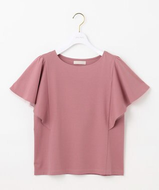 ANY SIS L 【接触冷感】360°好印象フリルスリーブ カットソー フラミンゴピンク