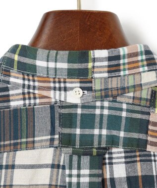 J.PRESS MEN 【WEB・一部店舗限定】マドラスチェックパッチワークシャツ ダークグリーン系9