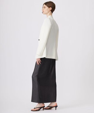 ICB 【洗える】トリプルクロスツイル ノーカラージャケット オフホワイト系