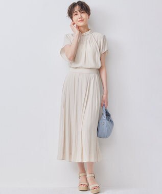 組曲 S 【前後着用可】ギャザーライトデシン ブラウス サンドベージュ系