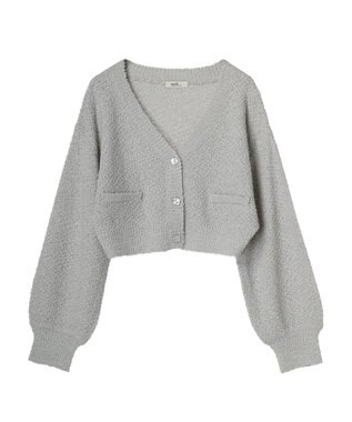 earth music&ecology ポコポコヤーンショートカーディガン Light Gray
