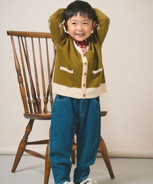 ami amie 【UNISEX】惑星カーディガン85cm～130cm カーキ