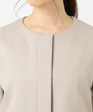 自由区 L 360°FREEウォッシャブノーカラージャケット ベージュ系