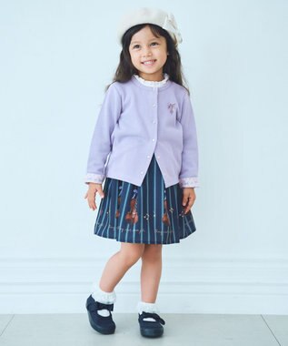 ANY KIDS ネコチャーム付きリボンベレー帽 エクリュ