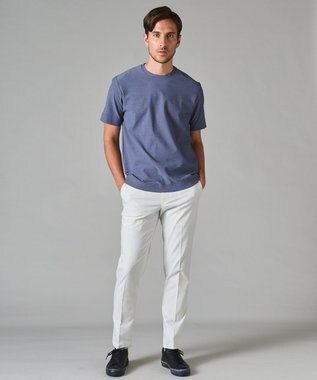 GOTAIRIKU 仕事で着られるTシャツ【サラサラ/よれにくい/透けにくい】キレイめ 鹿の子 ビズTシャツ ダルブルー系