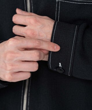 WEGO 【ユニセックス着用ITEM/MLサイズ展開】カラーステッチシャツジャケット ブラック