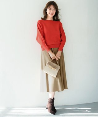 ANY SIS L ウエストタック スカート ベージュ