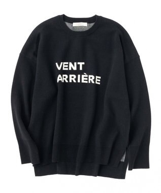 UNFILO 【新色追加】スウェットライク ロゴニット ブラック×ホワイトロゴ