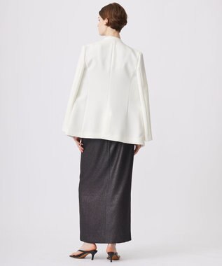 ICB 【洗える】トリプルクロスツイル ノーカラージャケット オフホワイト系