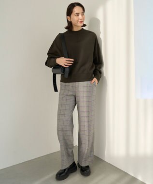 UNFILO 裏起毛スウェット クルーネック オリーブグリーン