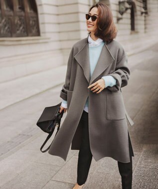 23区 ヘアリー ニット スカイブルー系