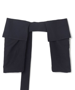 BEIGE， 【洗える】BERNARD / リネンワイドポケット付きラップベルト Navy