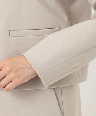 自由区 L 360°FREEウォッシャブノーカラージャケット ベージュ系