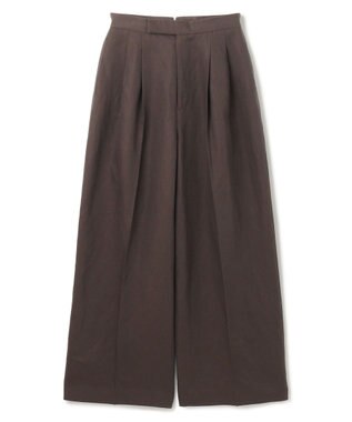 uncrave テンセルライトリネン ワイドパンツ ブラウングレー