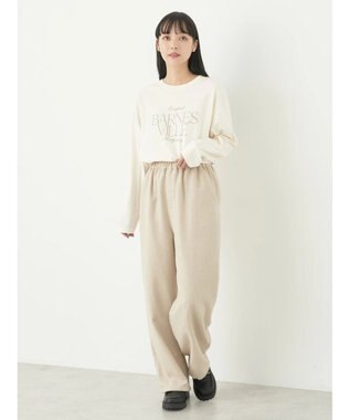 earth music&ecology ヘリンボーンイージーパンツ Ivory