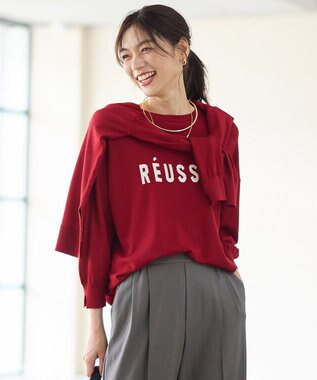 インターシャロゴニットプルオーバー