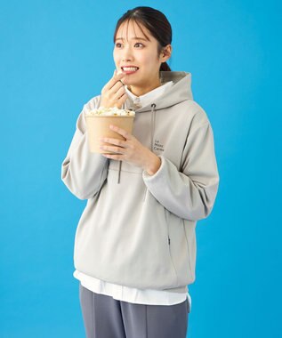 SHARE PARK LADIES 【UVカット・吸水速乾・ストレッチ・軽量・アンチピリング 】ダンボールフードパーカー（S・Mサイズ） ベージュ系