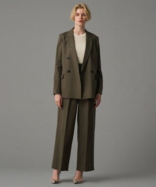 uncrave 【5周年企画・手洗い可】ライト リネン ワイドパンツ（uncrave STANDARD） カーキ