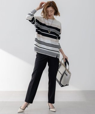 23区 【セットアップ対応/洗える】2WAYストレッチツイル ドロスト パンツ ブラック系