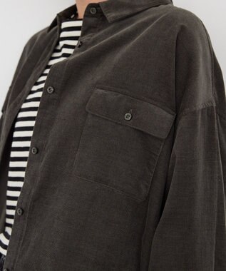 AMERICAN HOLIC Ｗポケットコーデュロイシャツ Charcoal Gray