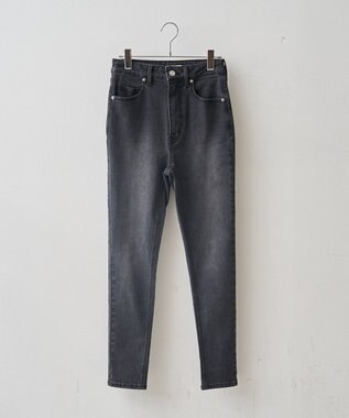 WEGO ハイウエストストレッチスキニーパンツ ブラック