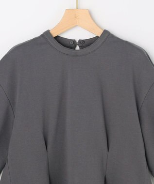 組曲 S 【先行予約・2WAY】レース襟フレンチテリーフレア カットソー チャコールグレー系