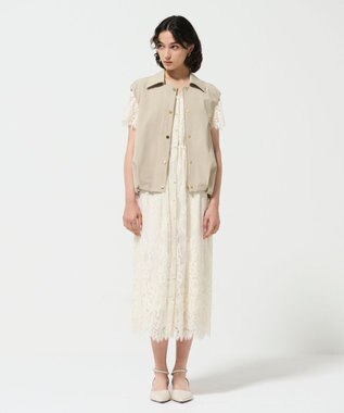 GRACE CONTINENTAL マットツイルタックジレ ベージュ