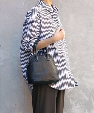 FOLNA RD ソフトレザーブガッティボストンバッグ ブラック