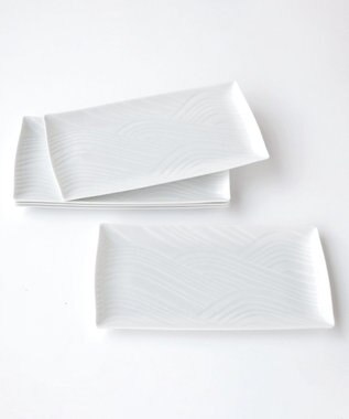 たち吉 【たち吉】白磁さらさ 焼物皿〈5枚〉 美濃焼 ホワイト×ホワイト