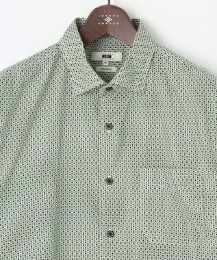 JOSEPH ABBOUD 【キングサイズ・オーガニックコットン使用】コットンプリント シャツ オリーブ系5