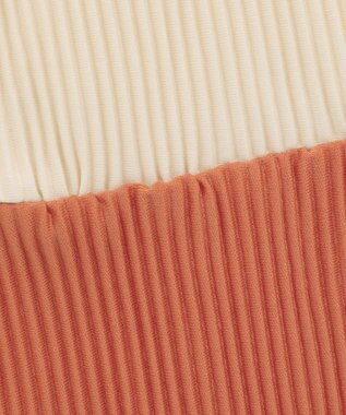 Green Parks プリーツ袖配色プルオーバー Terracotta