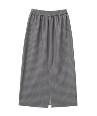AMERICAN HOLIC 【2点セット・マルチ機能】タイトスカート+ショート丈シャツ Stripe Gray