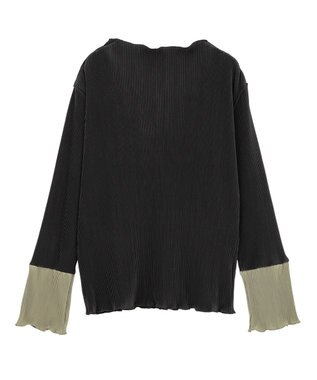 Green Parks プリーツ袖配色プルオーバー Black