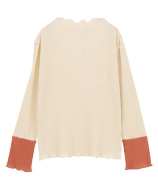Green Parks プリーツ袖配色プルオーバー Terracotta