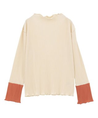 Green Parks プリーツ袖配色プルオーバー Terracotta