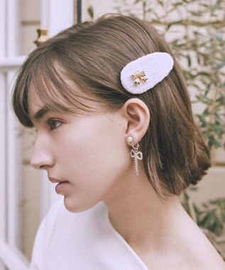Maison de FLEUR ツイードリボンスリーピン Ivory