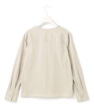 ICB L 【洗える】 ブラウスライクジャージー ヘンリーネックカットソー ライトオリーブ系