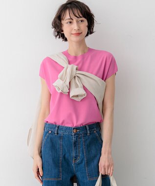 レーヨンポリエステルストレッチ フレンチスリーブ ニット