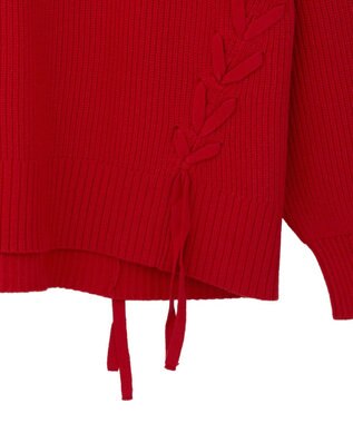 YECCA VECCA レースアップニット Red