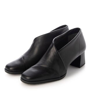 MODE ET JACOMO <D'ICI>チャンキーヒールブーティーパンプス ブラック