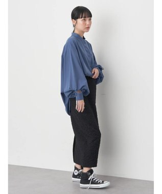 earth music&ecology リボンポイントシャツチュニック Blue