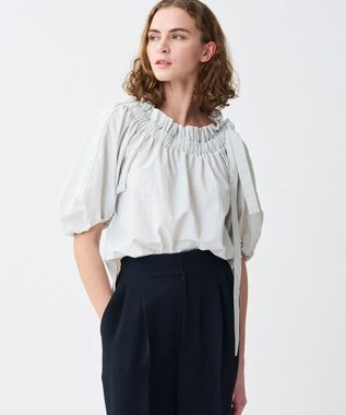 uncrave ライトプルーフナイロン オフショルブラウス グレージュ