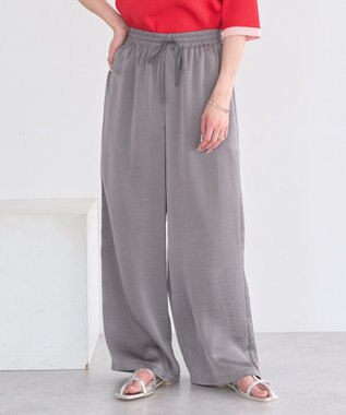 earth music&ecology サテンイージーパンツ Gray