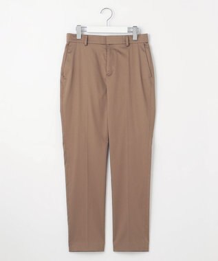 自由区 【接触冷感・洗える】コットンサテンストレッチテーパード パンツ モカ