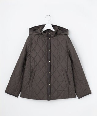 J.PRESS LADIES L 【WEB限定カラーあり】コンパクトタフタキルティング フーデッド コート スレート系