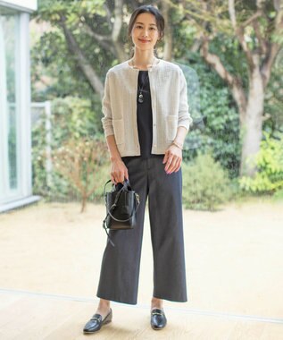 J.PRESS LADIES マーブルカーブ ネックレス ネイビー系