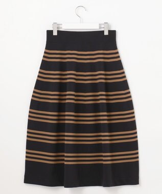 自由区 ポリエステルホールガーメント スカート ブラック×モカ