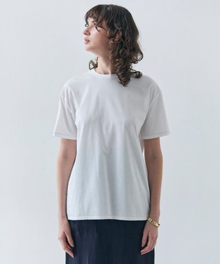BEIGE， 【洗える】VERONICA / カラーステッチ半袖クルーネックＴシャツ